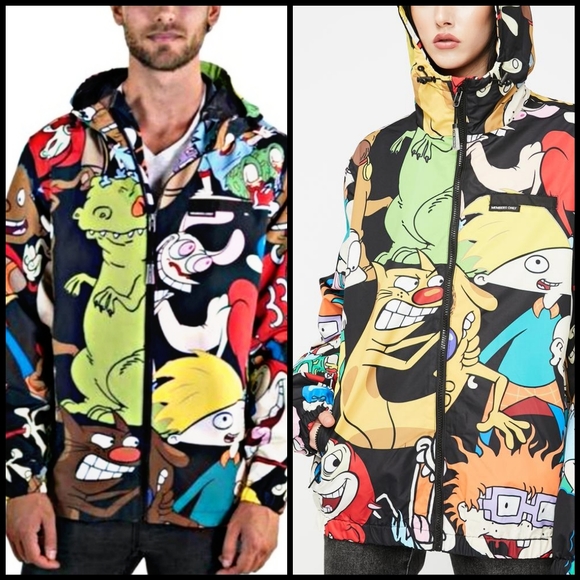 Members Only x Nickelodeon [+ Dolls Kill] Unisex 90s Cartoons Windbreaker Jacket - Picture 3 of 17
